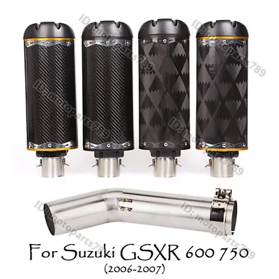 Exhaust System Mid Pipe Slip On Muffler No Baffles For Suzuki GSXR600 750 06-07 • $209