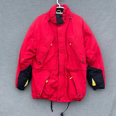 Marlboro Country Store Jacket Men's Small Red Duck Down Parka Coat Vintage 90s • $28.44