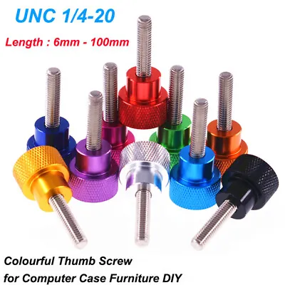 UNC 1/4-20 Knurled Thumb Screws With Steps Hand Grip Knob Tighten Bolt 6-100mm • £2.03