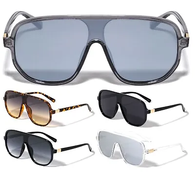 One Piece Shield Lens Pilot Aviator Sunglasses Sport Retro Designer Fashion Nwt • $8.95