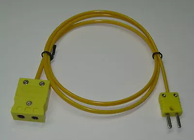 K-Type Thermocouple Extension Cable Wire Standard To Miniature Connector 3-15 Ft • $24.99