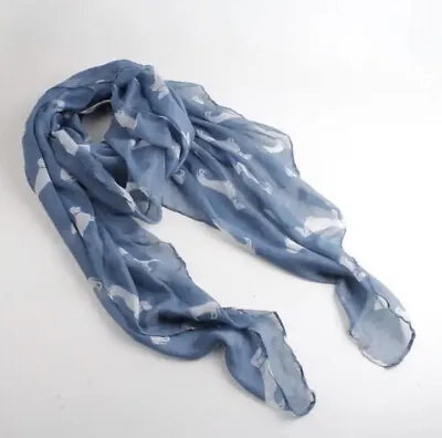 Lightweight Scarf With Dachshund Dog Pattern - Denim Blue Australian Seller • $24.95