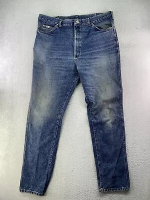 Vintage USA Made Lee Mens Size 40x35* Shrunken Blue Distressed Straight Jeans • $21.95