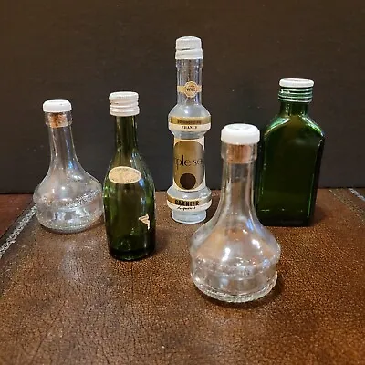 Lot Of 5 Vintage Empty Mini Alcohol Liquor Miniature Bottles • $15.99