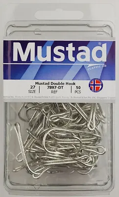 Mustad 7897-DT Double IP Round Hook (size: 27 (5/8 X1-5/8 ) Qty:50pcs) [M110-6] • $14.72