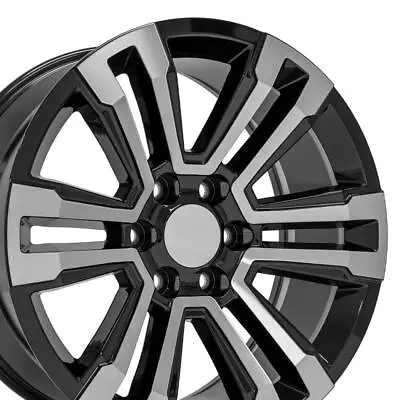 20 Inch Black Machined 5822 Rims Set(4) Fit Silverado Tahoe Suburban Denali • $992