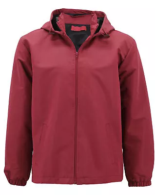 Red Label Men's Lightweight Nylon Hooded Water Resistant Zip Up Rain Jacket • $17.84