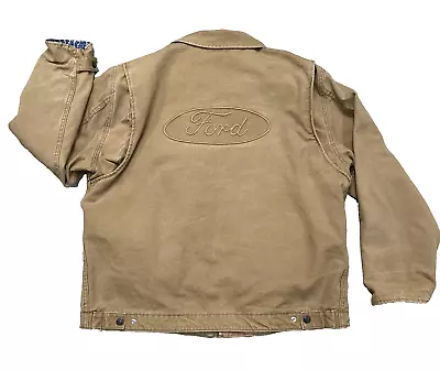 Ford UAW Rawsonville Embossed USA Union Made Lined XL Canvas Duck Jacket TYCA • $45