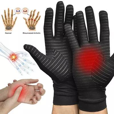 Full Finger Carpal Tunnel Gloves For Relieve Pains & Computer Typing - Black L • $18.04