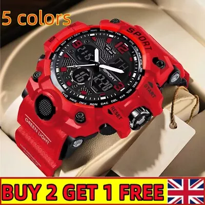 SMAEL Mens Waterproof Watch Sport Military Analog Quartz Digital Wrist Watches • £9.59