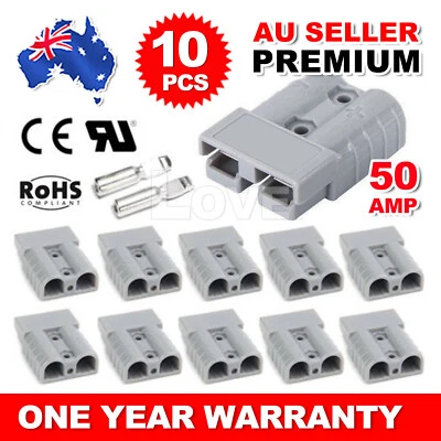 $12.25 • Buy 10x Anderson Style Plug Connectors 50 AMP 6AWG 12-24V DC Power Tool