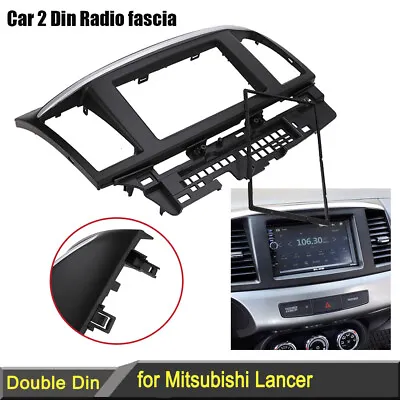 $38.99 • Buy For Mitsubishi Lancer Stereo Radio Double 2 Din Fascia Dash Panel Facia Kit Trim