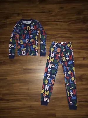 $7 • Buy Kids Hanna Andersson Alphabet Pajamas, 100% Organic Cotton, Size 8