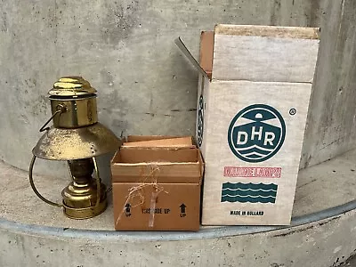 DHR Holland 8201 “Trawler  Brass Marine Oil Lamp W/ Spare 2 Wicks & 2 Chimneys • $300