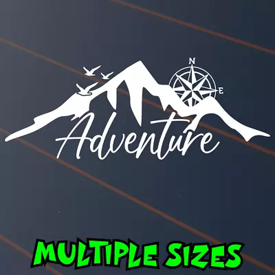 Adventure Sticker Car Decal Window Caravan Australia Trip Compass Mountains Van • $89