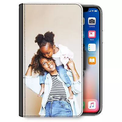 Personalised Phone Case;Custom Photo PU Leather Flip Cover For Apple/Samsung • £14.99