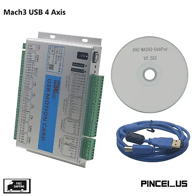 CNC Mach3 USB 4 Axis Motion Control Card Breakout Board 2MHz MK4-V • $182.10