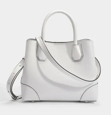 MICHAEL KORS Mercer Gallery Medium Optic White Leather Purse Tote Handbag NWT • $199