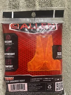 $3 • Buy Allen Company Mesh Hunting Vest One Size Fits Most Blaze Orange New In Package
