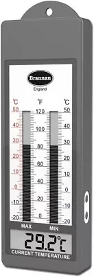Brannan Waterproof Max Min Digital Thermometer Greenhouse Garden Indoor Outdoor • £24.99