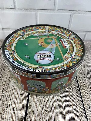 Vintage Eagle Nuts Ballpark Style Peanuts Baseball Themed 7  Tin Anheuser Busch • $9.98