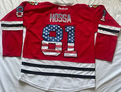 Reebok #81 Marian Hossa Chicago Blackhawks Stitched USA Flag Alternate Jersey • $127.49