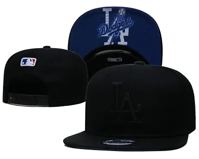 Los Angeles Dodgers Snapback Hat LA Flat Brim Black/ Blue/ White • $20