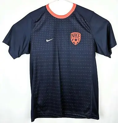 Orange Polka Dotted Athletic Shirt Mens Medium Navy Blue Player 10 • $13.60