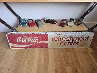 Super Cool Reclaimed Vintage American Metal Coca-cola Sign Cooler Fridge Panel • £85