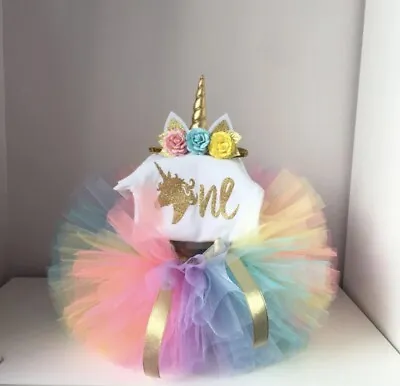 1 Year Old Baby Birthday Tutu Skirt Dress/ Party Dress • £10.99