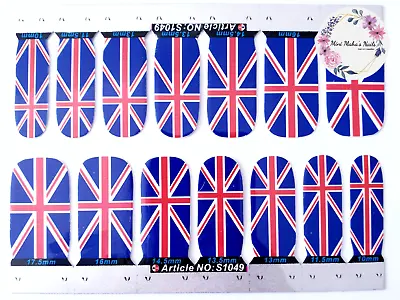 Union Jack Nail Full Cover Nail Wraps Art Wraps Stickers Pattern S1049 • £3.73