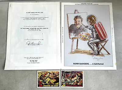 Lot Of 4 Norm Saunders Mars Attacks Non Sports Convention Sample Cards Souvenir • $9.99