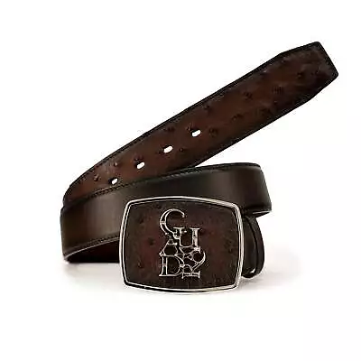 CV501A1 - Cuadra Brown Casual Fashion Ostrich Leather Belt For Men • $178