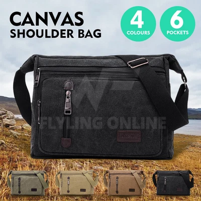 $18.94 • Buy Retro Men's Canvas Shoulder Messenger Bag Crossbody Satchel Travel Man's Bags AU