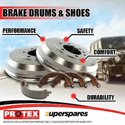 Protex Rear Brake Drums + Shoes For Holden Rodeo TF Series 4x2 4x4 1988-2002 • $219.95