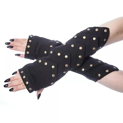 Poizen Industries Whisper Studded Gothic Punk Rock Arm Warmers AAW-WHISPER-B-1 • $23.99