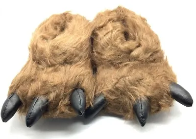 Unisex Novelty Monster Claw Animal Slippers Dark Brown • £14