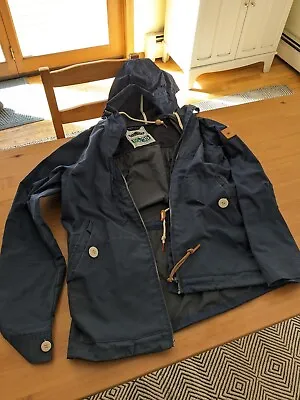 Penfield Hudson Wax Cloth Jacket 65/35 Mens Size Small Navy Rain Hooded Utility • $25
