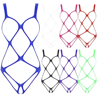 Women's Sexy Lingerie Fishnet See Through Body Stockings Nightwear Bodysuit  • $6.21