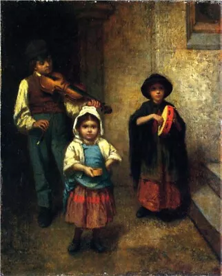 High Quality Oil Handpainted Painting  On Canvas- Street Musicians • $145