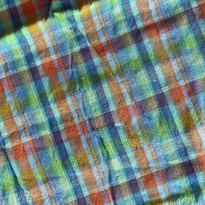 Madras Scrap Fabric. 1/4 Yard. Beautiful Colors • $2