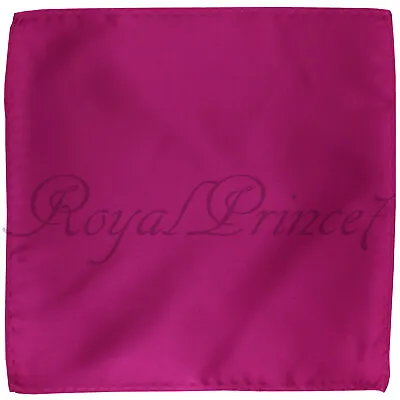 Magenta Fuchsia Men's Microfiber Solid Handkerchief Pocket Square Hanky Wedding • $6.14