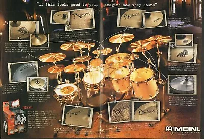 2003 2pg Print Ad Of Roland Meinl Drum Cymbals Amun Byzance Raker Generation X • $9.99