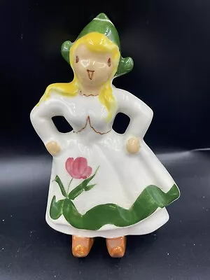 Vtg California Pottery Wall Hanging Dutch Girl Decora Ceramics Inc Hand Painted • $6.99