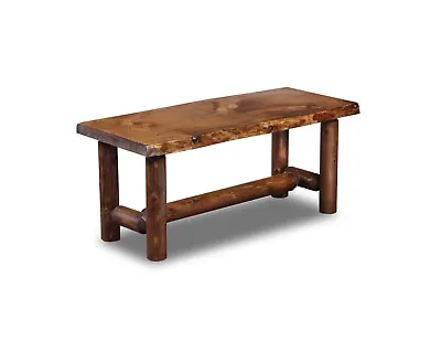 $195 • Buy Rustic Pine And Cedar Log Coffee Table Cabin Furniture Live Edge Slab