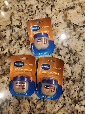 Vaseline Lip Therapy Petroleum Jelly Soft Glowing Cocoa Butter .25oz Pack Of 3 • $15.99