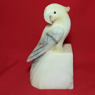 Vintage Alabaster Carved Marble Stone Parakeet Bird • $49.95