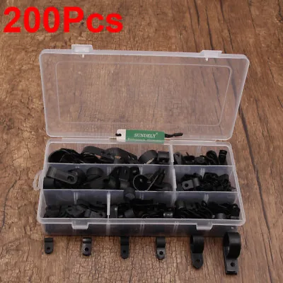 £14.99 • Buy Hot Nylon Black P Clips Fasteners For Cable Conduit Tubing Wire Sleeving Plastic