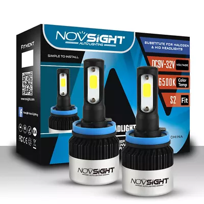 Novsight H11 H8 LED Headlight Bulbs Kit Replace Low Beam Lamp White 6500K 9000LM • $35.99