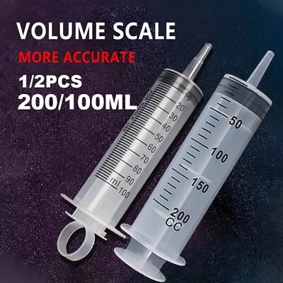 1/2PCS Reusable Hydroponics Nutrient Large Sterile Syringe Plastic Measuring • $16.99